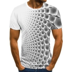 Buntes Kurzarm-T-Shirt für den Sommer - 3D-Grafik gedruckt