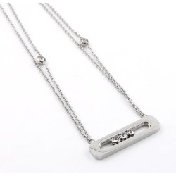 Elegant necklace - with sliding crystals - stainless steelNecklaces
