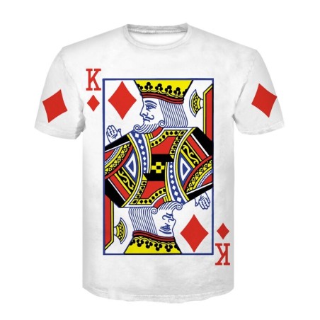 Classic short sleeve t-shirt - 3D printed poker playing cardsT-shirts