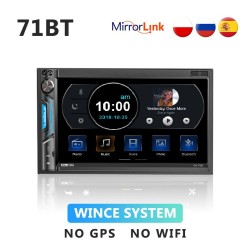 Autoradio - MP5-Player - 2Din - Touchscreen - Bluetooth - Mirror Link - USB - Bluetooth - Android