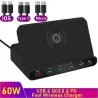 Multi USB - kabelloses Schnellladegerät - ISO / Typ-C / Micro - QC3.0 - 60W