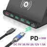 Multi USB - kabelloses Schnellladegerät - ISO / Typ-C / Micro - QC3.0 - 60W