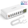 QC3.0 fast charger - 8-port USB HUB - LED display - 60WChargers