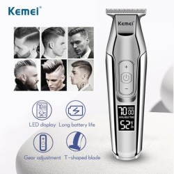 Kemei - professioneller Haarschneider - kabellos - mit digitaler LED-Anzeige