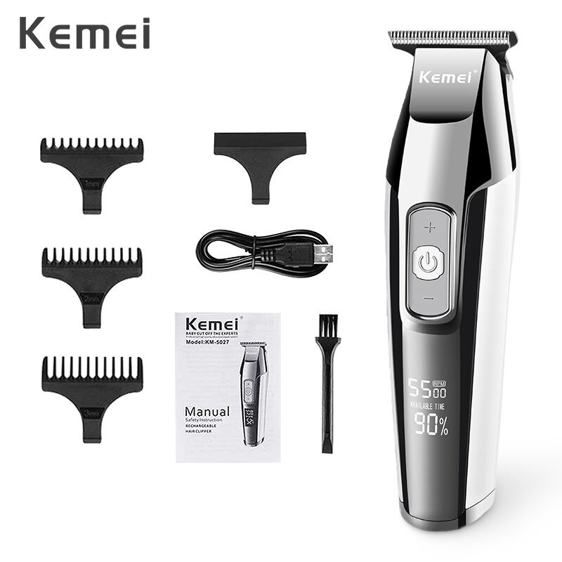 Kemei - professioneller Haarschneider - kabellos - mit digitaler LED-Anzeige