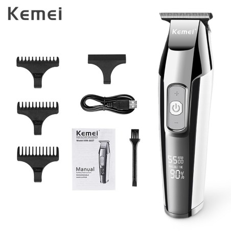 Kemei - professioneller Haarschneider - kabellos - mit digitaler LED-Anzeige
