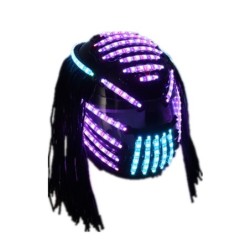 Leuchtender LED-Helm - RGB - Wasserfalleffekt - Partyoutfit - Maskeraden / Halloween