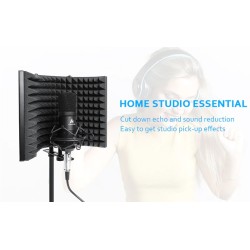 Professionelles Studio-Schallschutzpaneel – Schallschutzschild – Mikrofon-Akustik-Isolator – faltbar – Legierung