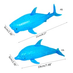 Quetschiger blauer Delfin – Orbeez-Bälle – Zappelspielzeug – Stress-/Angstabbau