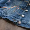Jeansjacke für Kinder - mit Blumenstickerei