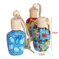 Mini leere bunte Flasche - für Düfte - Lufterfrischer für Zuhause / Auto - mit Schraubverschluss - hängendes Seil - 12ml