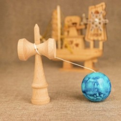Kendama-Spielzeug aus Holz - bunter Jonglierball - Stressabbau / Lernspielzeug - für Erwachsene / Kinder - 18 cm