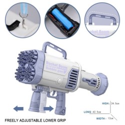 Electric bubble gun / machine - with cooling fan / lights - 64-holesToys