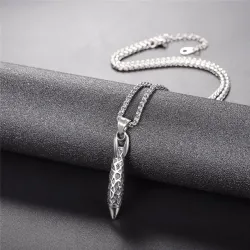 Bullet shaped pendant - with necklace - stainless steelNecklaces