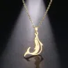 Springender Delphin-Anhänger - mit Kette - Edelstahl