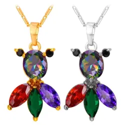 Elegante Halskette mit bunten Kristallfischen