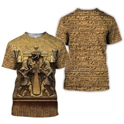 3D-gedrucktes T-Shirt - Kurzarm - mysteriöses altes Haus - ägyptisches Totem