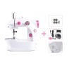 Tragbare Mini-Nähmaschine - mit Fußpedal - Doppelfäden - LED - rosa