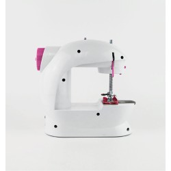 Tragbare Mini-Nähmaschine - mit Fußpedal - Doppelfäden - LED - rosa