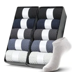 Men's bamboo socks - breathable - elastic - ankle length - 10 pairsMen's fashion
