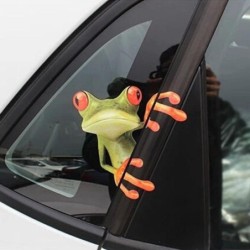 Autofensteraufkleber - spähender Frosch - wasserfest
