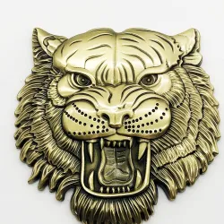 Auto / Motorrad Aufkleber - Metallemblem - 3D Tigerkopf