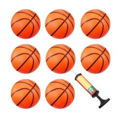 Mini basketballs - inflatable - with inflator - 8 pieces