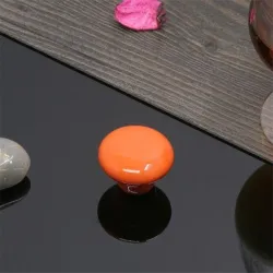 Ceramic round furniture knobs - for doors / cabinets / wardrobes / drawersFurniture