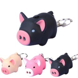 Minischwein mit Schlüsselanhänger - leuchtend - mit Sound / LED