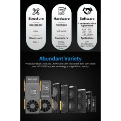 BMS Lifepo4 4S Smart Battery - mit Balancer - Bluetooth / Android / IOS - 12V - 72V - 30A - 200A