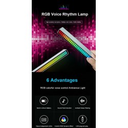 Bunte RGB-Röhre - LED-Streifen - USB - Bluetooth - Sprach- / Musikrhythmuslampe