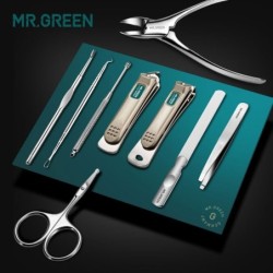 Mr.Green - professionelles Maniküre-Set - Nagelknipser / Schere / Pinzette - 9-tlg