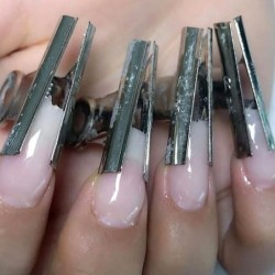 Klemmclips für Verlängerungen - für Acryl-/Gelnägel - Edelstahl