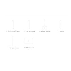 XIAOMI Mijia - Maniküre-/Pediküre-Set - Nagelknipser / Schere - Edelstahl - 5-tlg