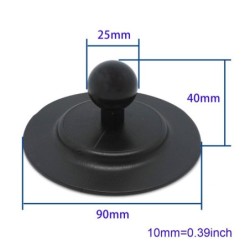 Auto-Armaturenbrett-Saugnapf - runde Platte - mit Klebeband - Halterung für GoPro / GPS / Smartphones