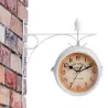 Antike Wanduhr - doppelseitig - weißes Eisen