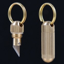 Schlüsselanhänger mit Minimesser - Edelstahl