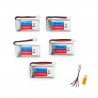 Eachine E011 - 3,7 V - 260 mAh - 30 C Akku / USB-Ladegerät - 5 Stück