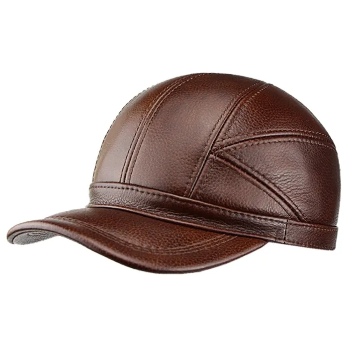 Modisches Vintage Baseballcap - echtes Leder - Unisex