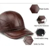 Modisches Vintage Baseballcap - echtes Leder - Unisex