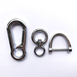 Metal keychain - 360 degree rotating - detachable - D-shapeKeyrings