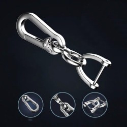 Metal keychain - 360 degree rotating - detachable - D-shapeKeyrings