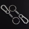 Schlüsselanhänger aus Metall - mit Feder / Schnalle - Edelstahl - 10,5 cm