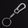 Schlüsselanhänger aus Metall - mit Feder / Schnalle - Edelstahl - 10,5 cm