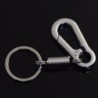 Schlüsselanhänger aus Metall - mit Feder / Schnalle - Edelstahl - 10,5 cm