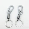 Schlüsselanhänger aus Metall - mit Feder / Schnalle - Edelstahl - 10,5 cm