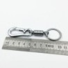 Schlüsselanhänger aus Metall - mit Feder / Schnalle - Edelstahl - 10,5 cm