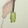 Natürlicher grüner Moldavitstein - Kristallglas - mit Halskette