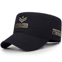 Fashionable flat cap - military style - five pointed star - U.S Air Force letteringHats & Caps