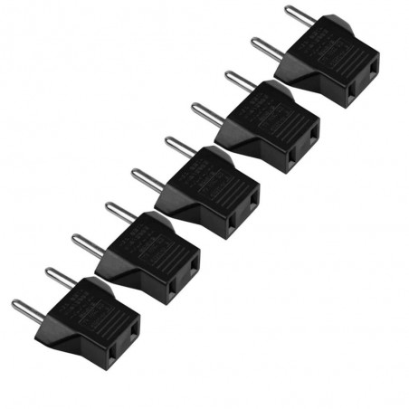 US zu EU - Flach- zu Rundsteckeradapter - Konverter - 5 Stück
